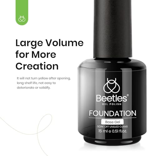 Beetles 3Pcs 15ml Builder Nail Gel with Top and Base Coat Set No Wipe Gel Top Coat Base Gel Builder Extension Gel for Nails Shine Finish and Long Lasting Nail Protection Gift for Women