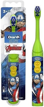 Oral-B Kid's Battery Toothbrush Featuring Marvel's Avengers, Soft Bristles, for Kids 3+ (Character May Vary) (Pack of 2)