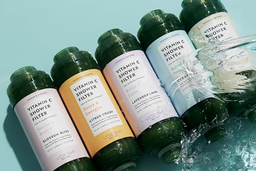 VOESH Vitamin C Shower Filter, Shower Aromatherapy, Water Purifier, Water Softener, Vegan Probiotics, Spa Shower Head, Water Filter, Shower Self-Care