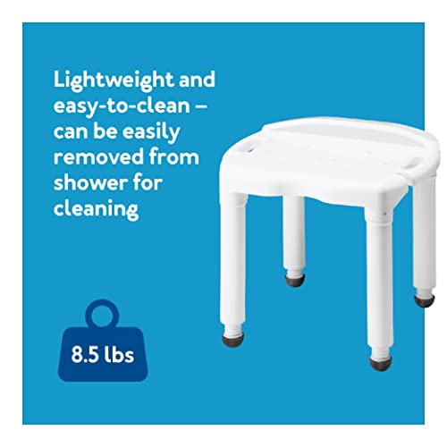 Carex Universal Bath Seat and Shower Chair, Heavy Duty Shower Bench for Bathtub, Safety Bath Seat Stool for Seniors and Disabled, Supports up to 400 lbs, Adjustable Height Shower Bench for Inside Tub
