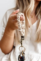 ANDI Wristlet Keychain for Women, Scrunchie Bracelet Key Ring With Clip Closure, Stretchy Wrist Lanyard,Keychain For Car Keys