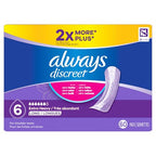 Always Discreet Adult Incontinence Pads for Women, Extra Heavy Absorbency, Regular Length, Postpartum Pads, 60 Count