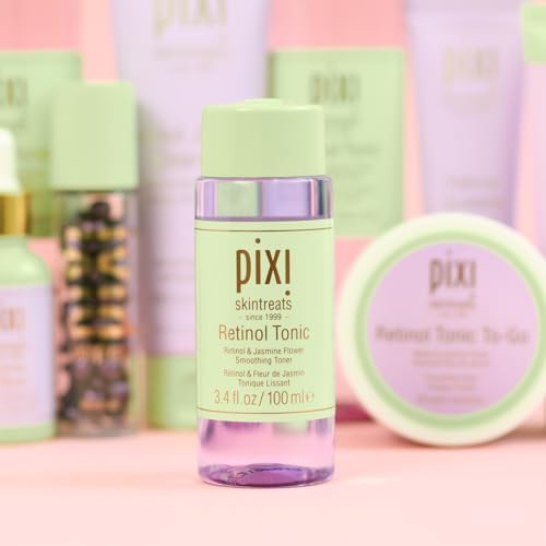 Pixi Retinol Tonic to-Go, Smoothing & Firming Toning, Enhanced with Peptides to Boost Collagen Production, Alcohol-Free Daily Rejuvenating Toner On The Go, 60 Pads