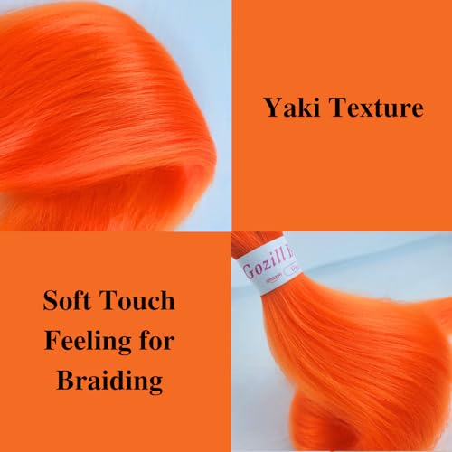 Braiding Hair Pre stretched Neon Orange Boho Braids Prestretched Braiding Hair for Bohemian Hair Ez Braid Micro Braiding Hair Synthetic Curly Deep Wave Braids