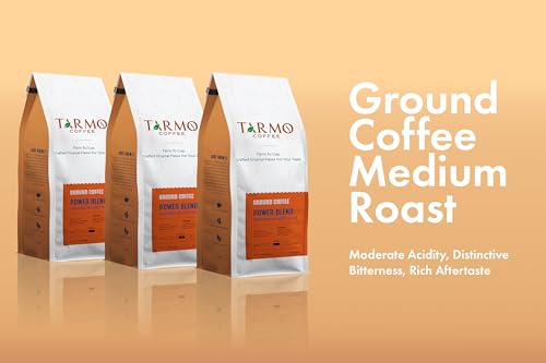 Tarmo Coffee | POWER BLEND - Low Acid Ground Coffee, Vietnamese Coffee, Premium Arabica & Robusta Blend,Medium Roast Coffee, 12 Oz Bag