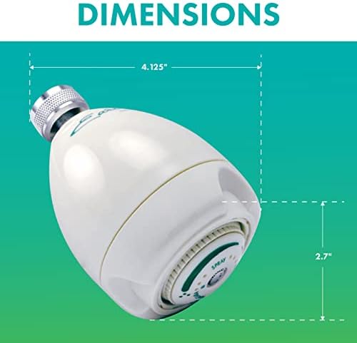 Niagara Conservation N2920 Earth Spa 3-Spray with 2 GPM 2.7-in. Wall Mount Adjustable Fixed Shower Head in White, 1-Pack | Bathroom Shower Head Sprayer with Pressure Compensation Technology