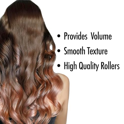 DONNA Magnetic 2(D) Foam Rollers 12PCS Hair Curlers and Clips for Heatless Hairdressing and Styling - GRAY