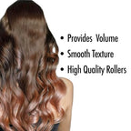 DONNA Magnetic 2(D) Foam Rollers 12PCS Hair Curlers and Clips for Heatless Hairdressing and Styling - GRAY