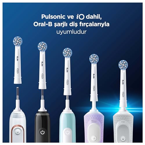 Oral-B Pro Sensitive Clean Electric Toothbrush Head, X-Shaped & Extra Soft Bristles for Gentle Brushing & Plaque Removal, Pack of 6 Toothbrush Heads, White