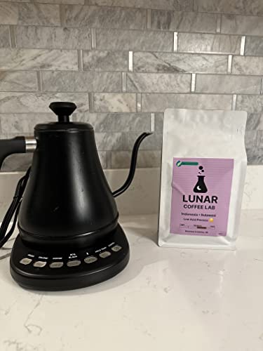 Lunar Coffee Lab Indonesia Low Acid Coffee - Specialty Medium Dark Roast - Wet Hulled Process Pour Over Coffee, Espresso, Cold Brew (12oz)