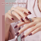 JODSONE 10ml Nude Pink Gel Nail Polish Set 6Colors Fast Drying & Long Lasting Neutral Brown Red Purple Nail Polish Lacquer Glossy Art for Nail and Salon Need U V Lamp