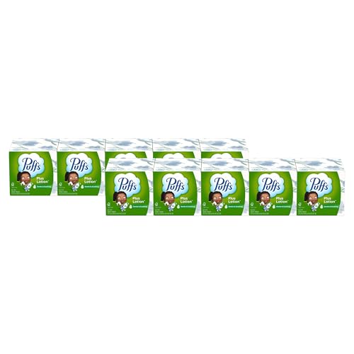 Puffs Plus Lotion Facial Tissues, 10 Cubes, 56 Tissues per Box, Allergies and Colds