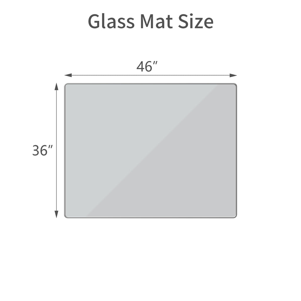 [Tempered Glass] 36" x 46" Glass Chair Mat, Heavy Duty Hard Floor Mat with Round Corner and Polished Edge, Office Chair Mat for Carpet Office Home Hardwood Floor Desk