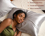 Yanibest King Size Satin Pillowcase Set of 2 - Silky Pillow Cases for Hair and Skin 20x36 Inches, Silk Pillowcase for Hair & Skin with Zipper, Exquisite Packaging for Women Men