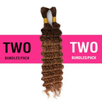 Human Braiding Hair 100g Deep Water Wave Bulk Human Hair for Braiding No Weft 10A Brazilian Virgin Curly Human Hair Extensions for Boho Braids (100g-26inch, T4/30-Deep)