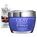 Olay Regenerist Retinol Moisturizer, Retinol 24 Night Face Cream with Niacinamide, Anti-Wrinkle Fragrance-Free 1.7 oz, Includes Olay Whip Travel Size for Dry Skin