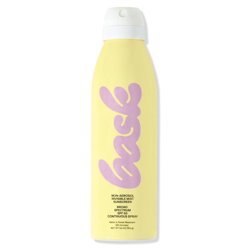 Bask Suncare SPF 50 Sunscreen Spray - Non-Aerosol, Broad Spectrum UVA/UVB Protection, Dermatologist Recommended, Moisturizing, Lightweight & Non-Greasy, 5.5 oz