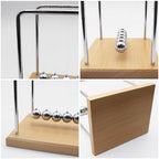 QLKUNLA Newtons Cradle Balance Balls Science Physics Gadget Desktop Decoration Kinetic Motion Toy for Home and Office (Beech,5 Balls)