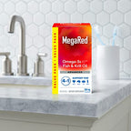 Megared Omega-3 Fish Oil + High Absorption Krill Oil 500mg Softgels, MegaRed Advanced 4in1 (80 count in a bottle) Concentrated Omega-3 Fish & Krill Oil Supplement