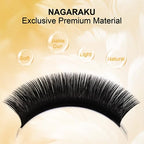 NAGARAKU Easy Fan Eyelash Extensions Volume Lashes 5 Trays in 1 Pack 0.07 D curl 11/12/13/14/15mm Rapid Blooming Russian Mega Volume Soft Cluster For Beginners