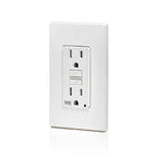 Leviton GFCI Weather-Resistant Outlet, 15 Amp, Self Test, Tamper-Resistant with LED Indicator Light, Outdoor Locations, GFWT1-W, White