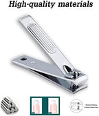 Nail Clipper Set, 6 Pcs Toenail Clippers, Stainless Steel Fingernail Clipper, and PU Leather Manicure Set, Gift Ideas (Black)