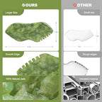 2PCS Jade Stone Gua Sha Set Face Massager Jade Gua Sha Facial Tools Body Lymphatic Drainage Massager Face Guasha Face Sculpting Tool Skin Care Set Gifts for Women Gua Sha Sculpting for Tighten Skin