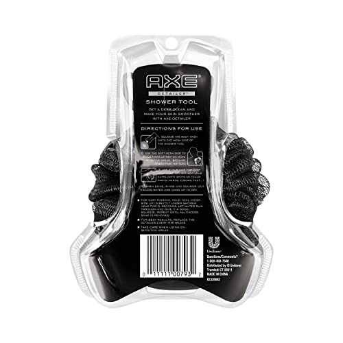 AXE Modern Shower Tool Skin Cleanser for Smoother Skin Detailer Exfoliates and Gently Cleanses One Size 3 Count, Black