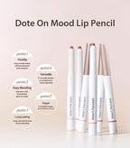 Heart Percent Dote On Mood Lip Pencil, Long-Lasting Creamy Lip Crayon Smooth Color Liner Retractable Lipstick Pencil 0.8g, #01. Peach Beige
