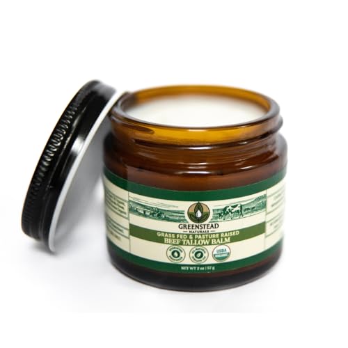 Grass Fed Beef Tallow for Skin – USDA-certified Organic Whipped Tallow Balm For Face and Body with Jojoba Oil and Cocoa Butter – Unscented and Herb-Infused – 1.3 oz