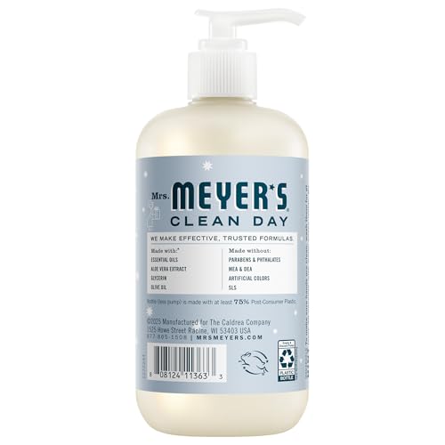 MRS. MEYER'S CLEAN DAY Hand Soap, Made with Essential Oils, Snowdrop, 12.5 fl. Oz (Pack of 3)