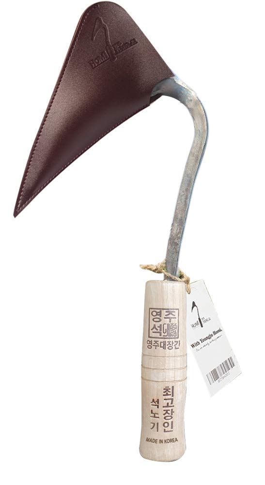 HOMI YOUNGJU Premium Quality Hand plow Hoe with Safety Cover for Easy Gardening, Weeding and Farming Made by Korean Master Blacksmith
