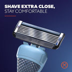Dollar Shave Club | The Guest Pass Shave Set | 2 Extra Close Refill Cartridges, 1 Handle (Blue), 1 Razor Cover