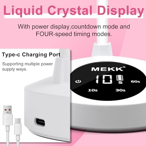 MEKK Gooseneck UV Nail Lamp 30W UV Light for Nails with Sensor Mini UV Light for Gel Nails Polish Cordless UV Nail Lamp Flash Cure Gel Nail Lamp with Three Timers UV Nail Light for Gel X Lamp