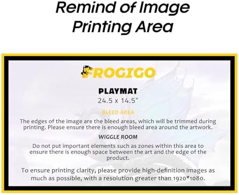 Custom Playmat 24" x 14" Non-Slip with Mat Bag - Printable Play Zone & Optional Stitched Edging, Any Image Printed Your Design Tournament and Card Game Legal