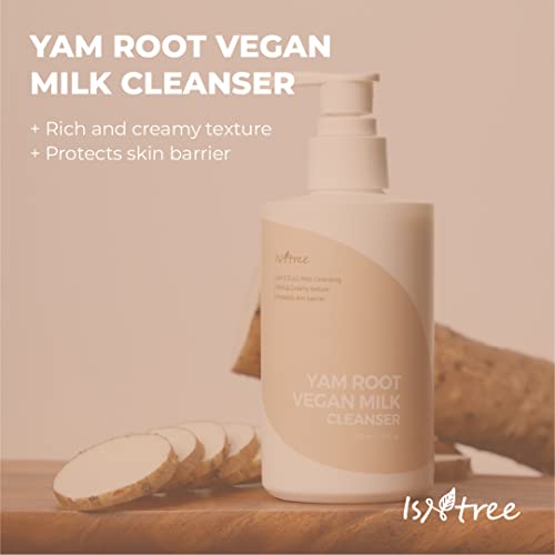 IsNtree Yam Root Vegan Milk Cleanser 220ml, 7.43 fl.oz | Rich & Creamy Texture | Hydrating & Mild | Korean Skincare