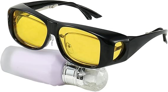 Tvindkirdod Macular Degeneration Glasses for Men/Women, for Macular Degeneration, Glaucoma, Cataracts and Retinitis Pigmentosa, glasses for macular degeneration, Yellow Lenses