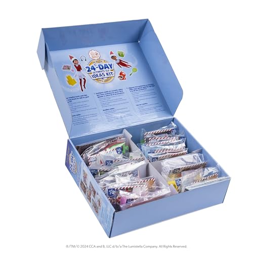 The Elf on the Shelf 24-Day Ultimate Kit – Official Elf Accessories with 70+ Props, Idea Cards, and Backdrops – Easy Elf on The Shelf Ideas for Kids – Christmas Decorations – Scout Elf Not Included.