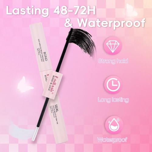 FADLASH Lash Extension DIY Kit Volume Fluffy Lash Clusters D Curl Cluster Lashes with Lash Bond and Seal Lash Tweezers for DIY Eyelash Extension at Home for Self Use（Kit 100D-0.07D-12-18MIX）