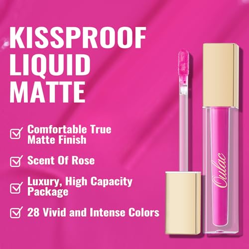Oulac Matte Liquid Lipstick 2 PCS Set, Long Lasting Lipstick Waterproof Lip Stain, No Transfer, Creamy High Pigmented Formula with Rose Oil, Vegan [M06+M14]