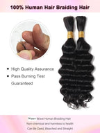 100 Percent Human Braiding Hair For Boho Braids Human Hair Braiding Hair Full Deep Wave Bulk Human Hair For Braiding Wet Wavy 100g 2 Bundles No Weft Braiding Hair Human Hair Extensions YNiSew