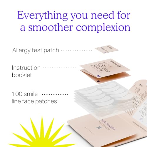 BLUMBODY Face Wrinkle Patches - Anti Wrinkle Facial Patches to Smooth Smile Lines - Non-Silicone Face Patches Wrinkles Tape for Fine Wrinkles between Eyes & Face - For Overnight Wrinkle Use