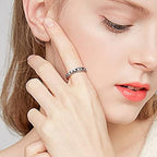 Ladytree Anxiety Relieve Rings 925 Sterling Silver Spinner Fidget Ring Worry Stress Relieving Boredom ADHD Autism Ring Platinum Plated Jewelry Birthday Gifts for Women Men