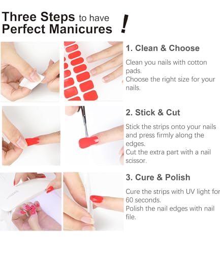 Semi Cured Gel Nail Strips |Gel Polish Nail Wraps | Gel Nail Stickers, UV Light Required-Valentine Style F