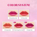 ETUDE Dear Darling Water Tint 3 Color SET (Cherry Ade+Strawberry Ade+Orange Ade, 9g*3) | Vivid Color Lip Stain with Moisturizing Weightless & Non-sticky Finish | Korean Makeup, Perfect for Gift