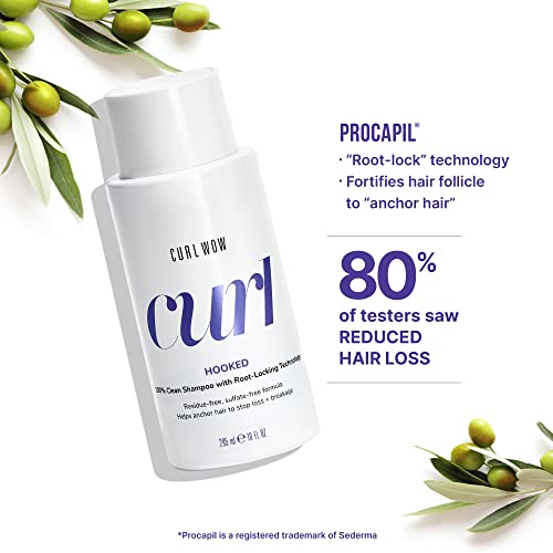 COLOR WOW Curl Wow Hooked 100% Clean Shampoo with Root-Locking Technology – Rich-lathering, sulfate-free formula leaves no residues + helps anchor hair to stop shedding