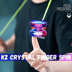 MAGICYOYO Gift Pack of 2 Yoyos K2, Responsive Yoyo for Kids Beginners, Dual Purpose Plastic Yoyo with Extra Unresponsive Yo Yo Bearing+ Removal Tool + 12 Yoyo Strings+ Yo-yo Case(Crystal Gradient)