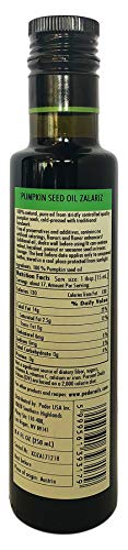 PÖDÖR Premium Zalariz Pumpkin Seed Oil - 8.4 fl. Oz. - Cold-Pressed, 100% Natural, Unrefined and Unfiltered, Vegan, Gluten-Free, Non-GMO in Glass Bottle