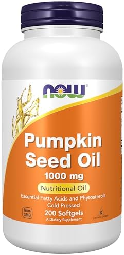 NOW Foods Supplements, Pumpkin Seed Oil 1000 mg with Essential Fatty Acids and Phytosterols, Cold Pressed, 200 Softgels