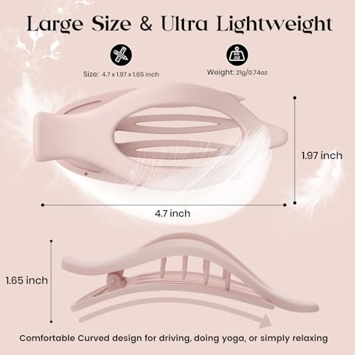 6 PCS Large Flat Hair Clips for Women Girls, French Concord Lay Down Hair Claw Clips for Thick Thin Hair, Comfortable Curved Flat Clips, Matte Non-slip Strong Hold Hair Accessories, Neutral
